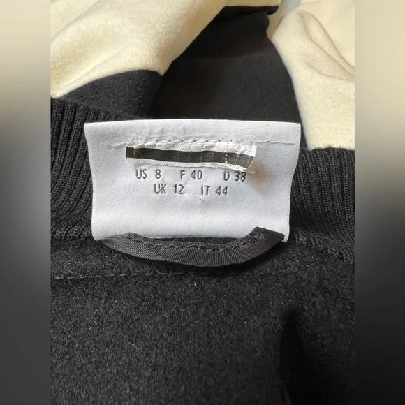 AKRIS PUNTO WOMENS MOCK NECK FULL ZIP BLAZER JACKET CREAM BLACK SIZE US 8 WOOL - Picture 13 of 13